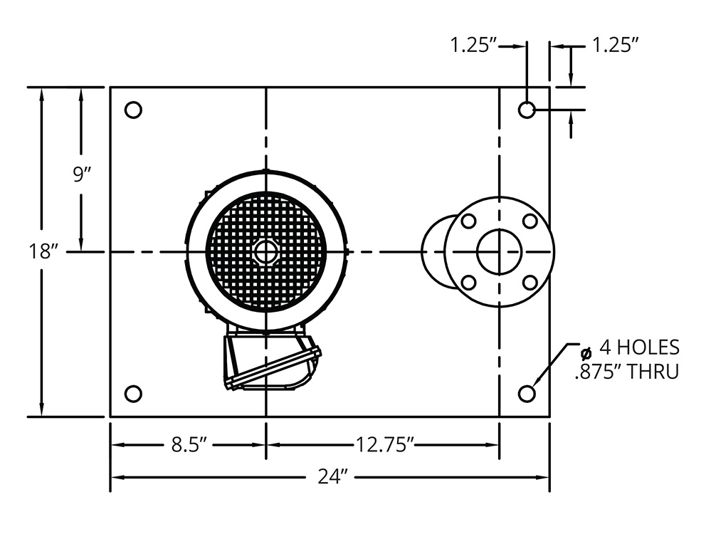 Dimensional Drawing Vortex Vertical V2x2-8SE